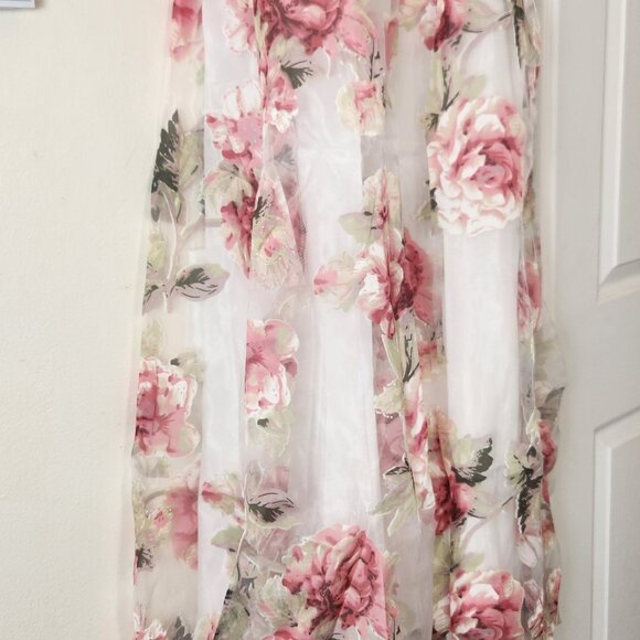 Floral Print Sheer Sleeveless Dress Brand New Women’s Fashion Outfit - Picture 4 of 12